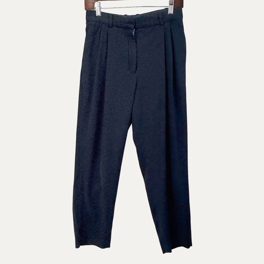 Babaton Pleated Tapered Trousers Woemns Size 6 Black Minimalist capsule wardrobe
